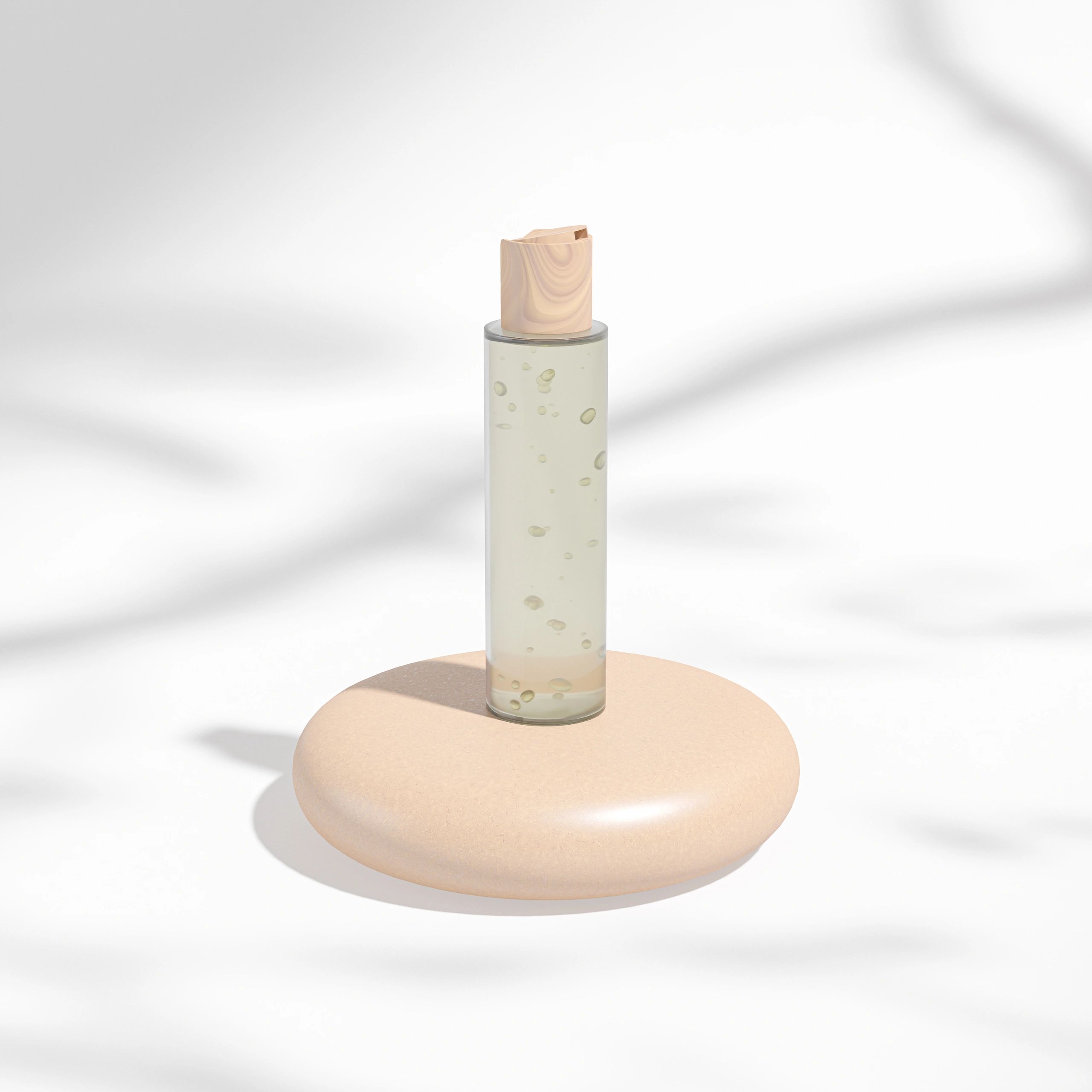 Minimal skincare bottle on a studio background