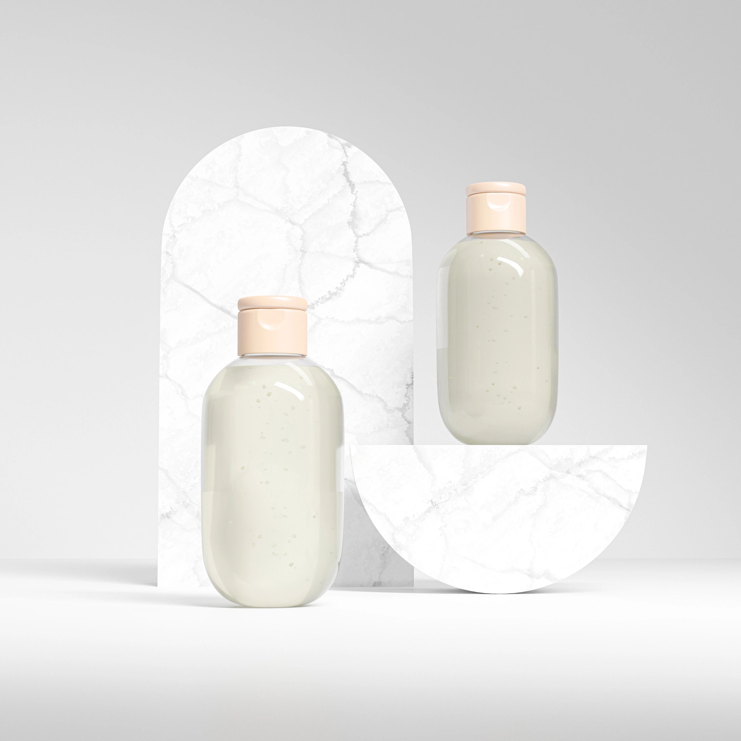 Minimal personal care bottle on a studio background
